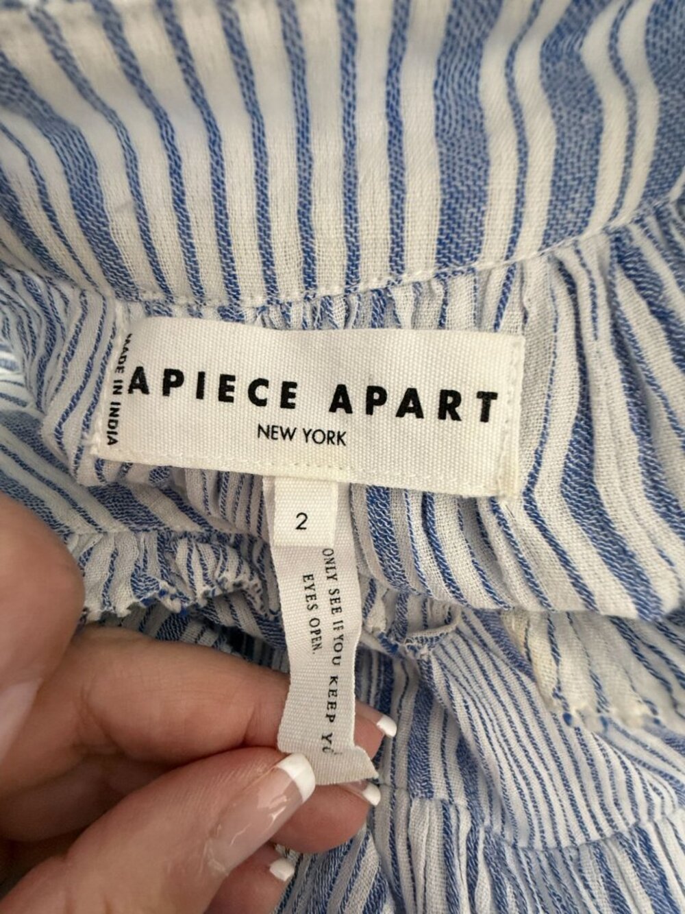 Apiece Apart Nissi Tiers Maxi Dress Blue - Size 2 - Picture 9 of 10